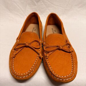 Earth Origins Monarch Leather Driving Moccasins - Orange Suede/Nubuck - 6.5M